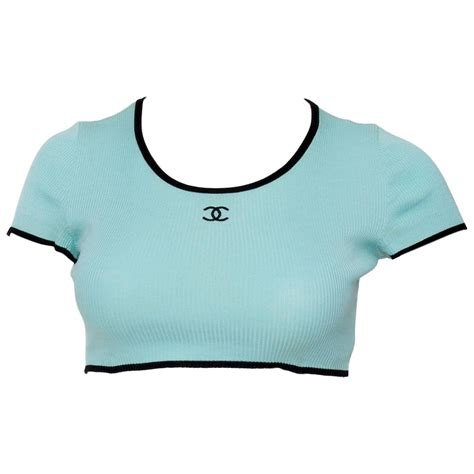 vintage chanel ribbed top|chanel tops for sale.